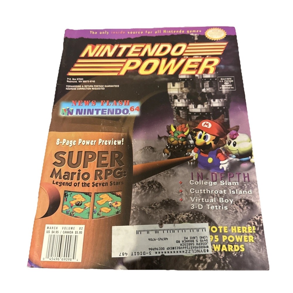 Nintendo Power Magazine‎ March 1996 Volume 82 Super Mario RPG Poster